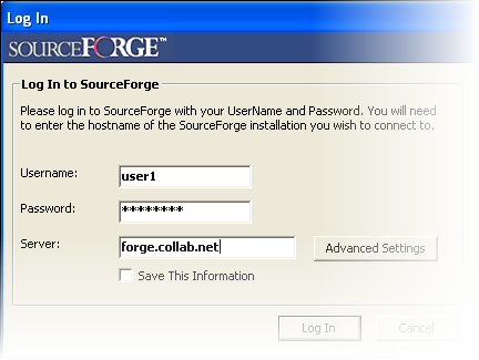 Login window