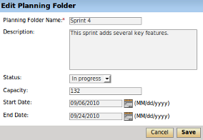 Editing a planning folder