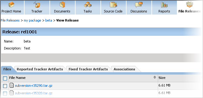 Hudson build files uploaded to a file release