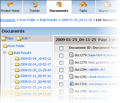 Hudson build file uploaded to the  Documents application