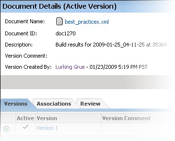 Document details of a Hudson build file