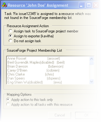 Resource assignment options